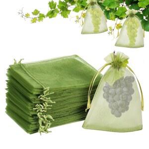 100개 보호 가방, 4x6인치 그린 메시 드로스트링 네트, 딸기, 블루베리 작은 , 타이트 디자인의 정원 그물 커버