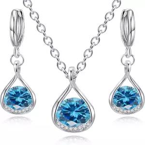 IFKM 실버 주얼리 세트 여성 라인스톤 펄 크리스탈 CZ 초커 목걸이 귀걸이 팔찌 신부 들러리 액세서리