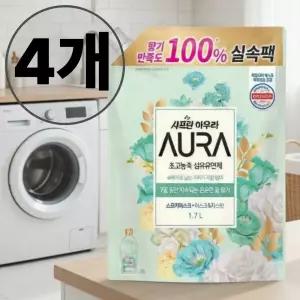 샤프란 섬유유연제 아우라 리필 1.7L 스모키머스크 4개