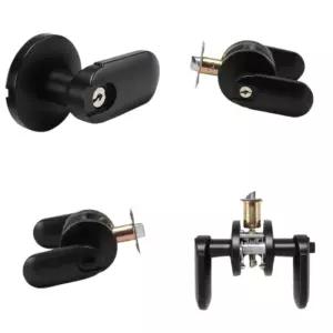 열쇠있는 방문 문고리 귀여운 블랙 레버형 손잡이 침실용 도어록 여닫이문 잠금