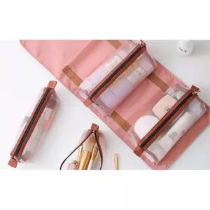 여행 화장품 용도별 수납가능 투명 4분리쿼드 포켓 여행용 파우치 캐리어속가방