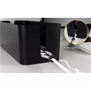 먼지방지 전기콘센트 정리수납함 멀티탭 케이블박스 대 블랙 40x13x15cm 깔끔