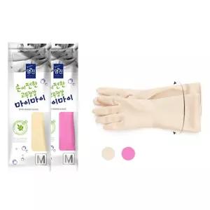 명진 피부저자극 항균 황토숯첨가 마이마이 손이편한 고무장갑 안전 질긴 청소
