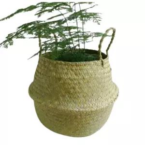 인테리어 화분케이스 자연을 품은 접이식 해초바구니 L 라탄바스켓 정리 수납