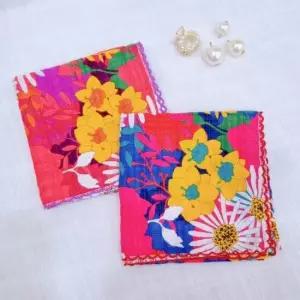 아사면 자수 손수건 예쁜 스카프 여름스카프 아사면스카프 거즈면손수건 면스카프손수건