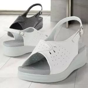 여성 웨지힐 메디컬 슬리퍼 통풍 펀칭 디자인 병원 의료용 작업화 미끄럼방지 쿠션