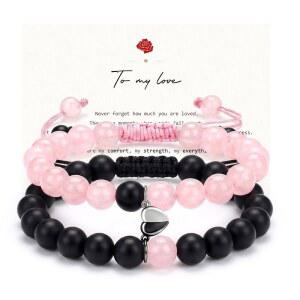 기념일 생일 약혼 선물을 위한 커플 팔찌 발렌타인데이 매칭하는 UVGVA 여자친구