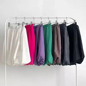 [옷자락]여성 비비드 벌룬 플레어 밴딩 핑크 미니스커트