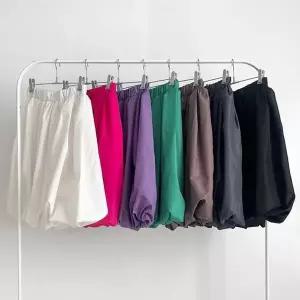 [옷자락]여성 비비드 벌룬 플레어 밴딩 핑크 미니스커트