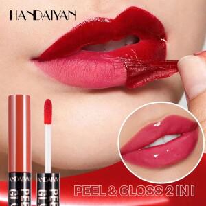 한대얀 매트 논스틱 립 스테인 틴트 필 오프 양면 미러 글로시 2-in-1 보습 투명 오일