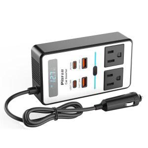 200W 자동차 파워 인버터 DC 12V ~ 110V AC [65W USB-C] /USB-고속 충전기 24W /다중 USB/노트북 전압 표시 포함