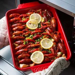 오븐 전자레인지 베이킹 홈파티 플레이트 접시 사각 세라믹 팬 파스타 라자