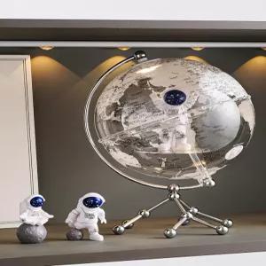 크리스탈 지구본 책상 장식 소품 세계지도 자연석 느낌