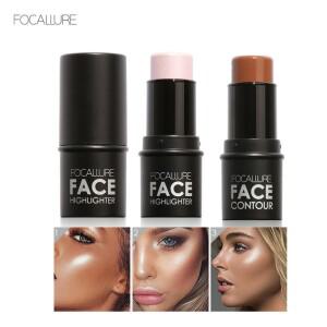 Focallure 하이라이터 스틱 실키 텍스처 얼굴 윤곽 자연스러운 조명 메이크업 브론저 음영 바 4 색