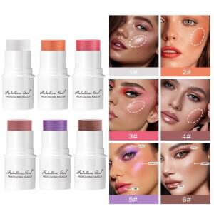 6가지 색상 쉬머 워터 라이트 하이라이터 스틱 블러쉬 메이크업 페이스 바디 일루미네이터 화장품 컨투어