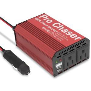 차량용 프로 체이서 400W 파워 인버터 - DC 12v ~ 110v AC 컨버터 USB-A PD 65W USB-C 포트 에어 노트북용 듀얼 어댑터