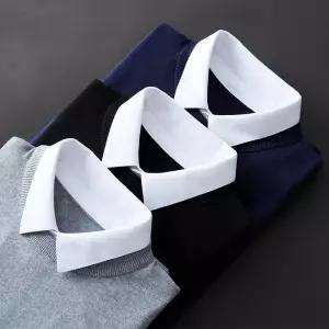 셔츠 레이어드 남성 하객룩 니트 아빠 중년 카라 와이셔츠 긴팔 데일리 긴팔셔츠 무지