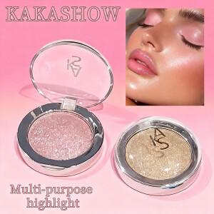 카카쇼우 쉬머 하이라이터 크림 펄 광택 미세한 오래 지속되는 메이크업이 지워지지 않는 눈과 얼굴을 밝게