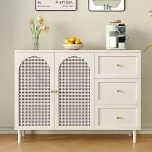 라탄 서랍장 낮은 안방 엔틱 와이드 틈새 슬림형 120cm 레트로 일본식