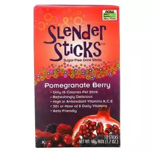 나우푸드 Slender Sticks 석류 베리 무설탕 스틱 12포 각4g Pomegranate Berry