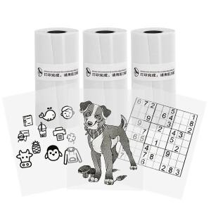 57mmx25mm 3롤 투명 자체 접착/흰색 감열지 일반 열전사 프린터 용지(포켓 ca용)