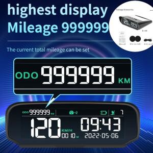 태양광 자동차 HUD GPS 헤드업 디스플레이 디지털 속도계 주행 거리계 과속 경보 고도 USB  충전 X100