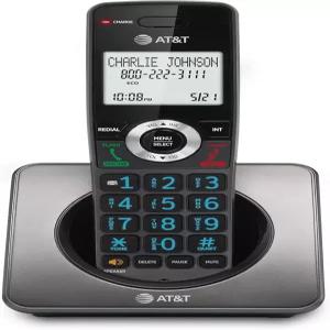 AT T GL2101 DECT 6.0 무선 홈폰 통화 차단 기능 발신자 ID 전이중 핸드셋 스피커폰 2인치 화이트 백라이트