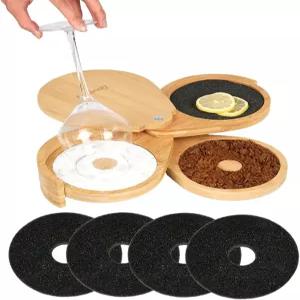 마가리타 소금 리머 세트 칵테일용 3단 키트용 대나무 바 및 설탕 블러디 메리 맨해튼 음료 바텐더 도구