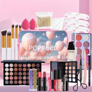 POPFEEL 21PCS 여성용 메이크업 세트 파운데이션 아이섀도우 팔레트가 포함된 완벽한 화장품 컬렉션