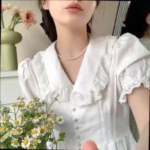 [셀러에이드]아크릴 진주 체인 목걸이 남녀 공용 초커 목걸이 진주 장식