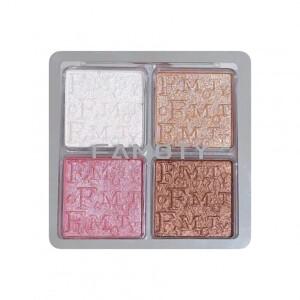 4색 페이스 하이라이터 팔레트 일루미네이터 내추럴 글로우 방수 글리터 쉬머 베이크드 파우더 메이크업