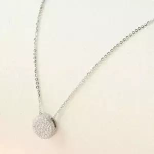 [셀러에이드]실버925 금도금 백금 코팅 라운드 큐빅 펜던트 목걸이