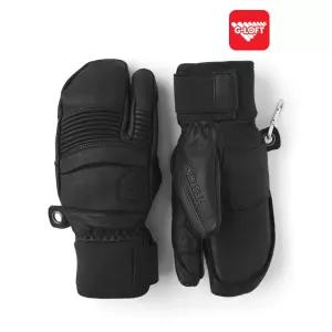 헤스트라 스키 보드 방한 가죽 장갑 레더 폴 라인 3핑거 블랙