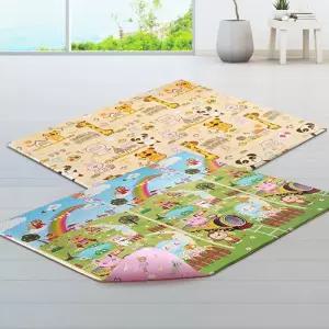 양면 놀이방매트 자동차도로놀이 거실층간소음방지/4단폴더매트/4단폴더안전매트/DIY거실매트/DIY놀이방매