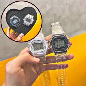 패션 커플 시계 심플 손목 시계 세트 선물용 디지털