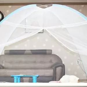 텐트 침대 모기장 싱글 200 사각 야외 120X 캠핑 유아 아이방 거실 원터치