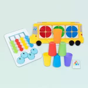 캐스비 튼튼 인지발달트레이닝3종 1319set스마트컬러보드 로직스쿨버스 장난감 놀이 창의력키우기 컵쌓기