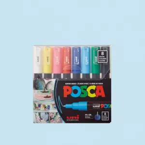 PC-1M 수성 마커 8색 세트 0.7mm 극세형 페인트 드로잉 다이어리 꾸미기 펜