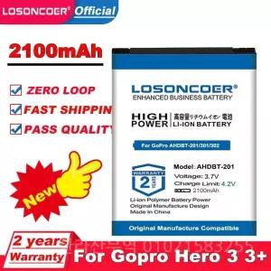 2100mAh AHDBT-201 AHDBT-301 카메라 배터리 Gopro 3 + Ahdbt 301 201 Go Pro 용
