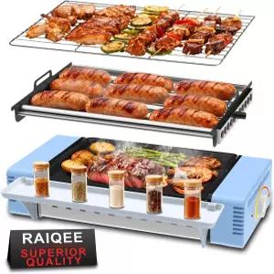 라이키 전기 핫도그 롤러 머신 가정용 3 in 1 실내 그릴 탈착식 6개 논스틱 그레이트 팬 가족 바비큐