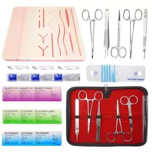 학생용 봉합 연습 키트 - 내구성이 뛰어난 실리콘 패드가 있는 TopExer 키트(20개)에 업그레이드된 14개의