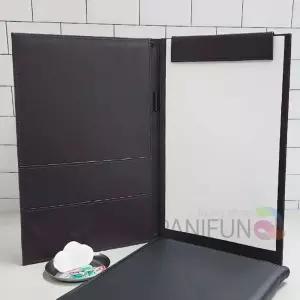 A4 리갈패드가죽커버 한식메뉴판서류받침 결재 클립보드 제판 케이스 레스토랑 카페 가게 당메뉴 자석