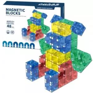 착착 자석 빌딩 큐브 블록 투명 48피스 cfd02 교육장난감 교구 블럭 놀이 어린이완구
