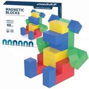 착착 자석 빌딩 큐브 블록 불투명 48피스 cfd01 교육장난감 교구 블럭 놀이 어린이완구