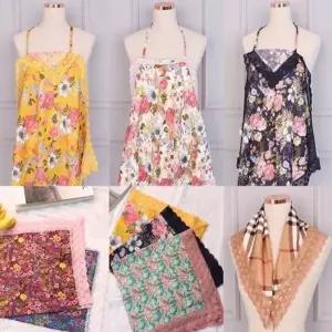 국산 앞치마 손수건 겸용 스카프 면 쁘띠 미니 신기루 (KYR-WFI9148)