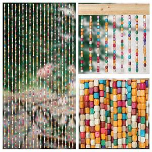 대나무 구슬 커튼 도어 비즈 커튼 스트링 우드 커튼 도어 옷장 우드 칸막이 데코 90 190 35 75인치