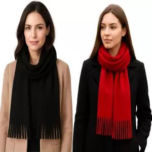프리미엄 파쉬미나 숄 랩 여성용 세트 2팩 - 결혼식 여행 및 선물용 초부드러운 캐시미어 느낌의 겨울