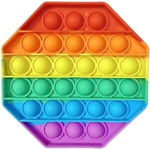 무지개 스트레스 해소 누름 장난감 캐릭터 손가락 쥐어짜기 촉감 놀이 신기 손압 완화 휴대용 완구