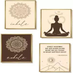 여성용 명상 요가 스튜디오 월 아트 프린트 - 영적 에스테틱 4개 8 x10 영감을 주는 부처 인용문 및 젠