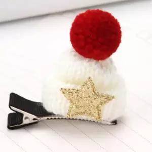 크리스마스 머리핀 털모자 헤어핀 3p 유치원 어린이집 성탄절 영어유치원 파티모자
